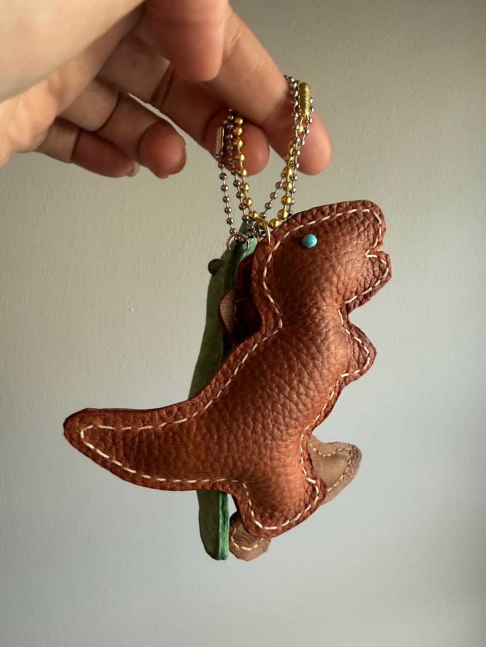 Handcrafted Leather Dino Bag Charms Assorted